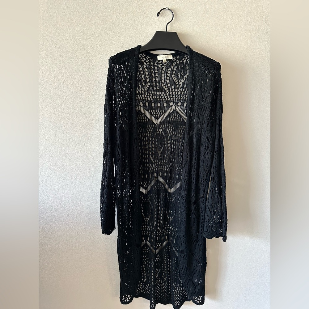 Boho Knee Length Crochet Sweater